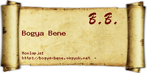 Bogya Bene névjegykártya